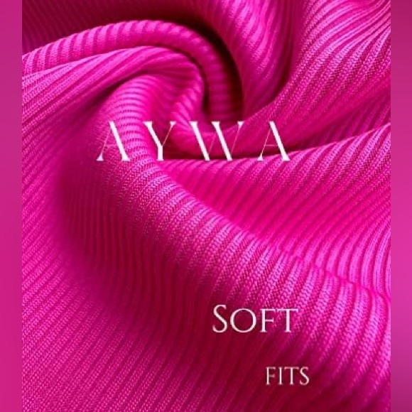 AYWA Women's 2 Piece casual matching fitted Outfit Ribbed Long Sleeve Leggings - Picture 3 of 7